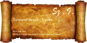 Szeverényi Iván névjegykártya