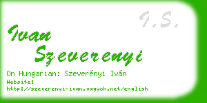 ivan szeverenyi business card